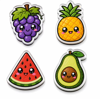 Aimant de réfrigérateur personnalisé en acrylique, tranche de pizza, motif alimentaire Kawaii, découpé à la forme, 3 mm, support magnétique noir, en vrac, décoration de cuisine