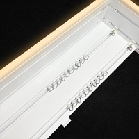 Boîtier de rideau moderne en aluminium à fixation au plafond avec double rail et éclairage LED