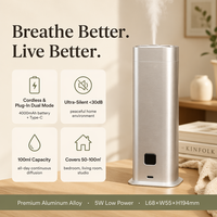 Diffuseur d'arômes rechargeable sans eau 100 ml, nébuliseur d'huiles essentielles pures, minuterie 8h, pour la maison, la chambre, le bureau, cadeau, OEM, noir, argent