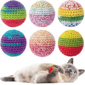 Juguete de Bola de Lana Tejida a Mano de Alta Calidad con Campana para Gatos, Interactivo, para Uso en Interiores, Juguetes para Masticar para Gatos y Gatitos, Entrega Rápida - Product Image 1
