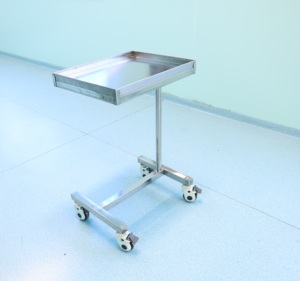 รถเข็นอุปกรณ์แพทย์เคลื่อนที่แบบปรับได้ ทำจากสแตนเลส SUS201 พร้อมล้อ 4 ล้อ รับน้ำหนักได้ 40 ปอนด์ รับประกัน 2 ปี - Product Image 1