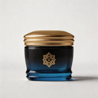Pot cosmétique en verre de luxe personnalisé, 100 ml, récipient vide pour crème avec couvercle à vis doré pour l'emballage des soins de la peau