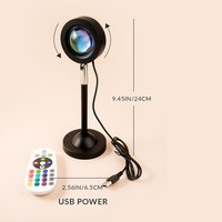 Lampe de table d'ambiance photo RGB mini-coucher de soleil transfrontalière Modèle 01-12 pour fond de diffusion en direct style Instagram
