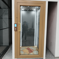 Porte battante manuelle personnalisée avec panneau en verre et éclairage LED pour villa, maison, appartement, hôtel, ascenseur, palier