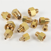 Adaptateur de raccordement en laiton mâle-femelle SAE 1/2-3/8 UNF pour accessoires de raccordement de conduites de réfrigération et de climatisation R410/R22