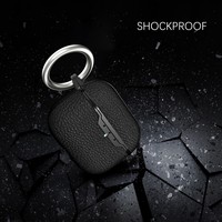 Étui pour écouteurs Air 4 en TPU à motif litchi, couleur unie de luxe, compatible avec la recharge sans fil, pour Air Pro2 / Pro3 / Air2 / 3 / 4