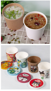 <span class=keywords><strong>Bol</strong></span> en papier jetable écologique avec couvercle, gobelet à café, à emporter, restauration rapide, riz, nouilles, salade, soupe, contenant d'emballage - Product Image 5