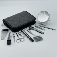 Ensemble de rasoir professionnel portable pour manucure et pédicure Kit d'art des ongles en acier inoxydable dans un emballage noir