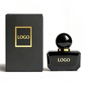 Custom Irregular Womens Perfume Bottle 30ml 50ml 100ml Clear with Black Coiled Cap & <b>Pump</b> Sprayer - Product Image 2