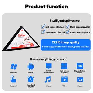 Écran LCD triangulaire de 18,6 pouces de forme spéciale pour intérieur avec animation et SDK pour mur vidéo et publicité TV dans les restaurants - Product Image 2