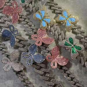 קלאסי זול 12mm קובני שרשרת אייס מתוך ריינסטון אבץ סגסוגת 18K זהב מיאמי קובני קישור שרשרת סיטונאי אייס מתוך תכשיטים - Product Image 2