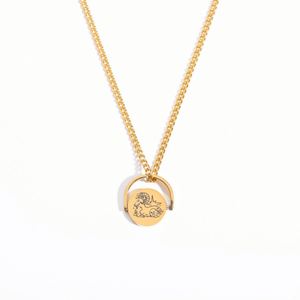Collar de Moda con Colgante Giratorio de Acero Inoxidable Personalizado con Signo Zodiacal - Product Image 6