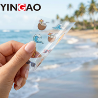 Pegatinas PET Personalizadas con Corte Kiss Cut, Temática de Verano y Océano, Calcomanías de Playa Resistentes al Agua y a los Rayos UV, con Diseño de Vida Marina para Laptop y Botella de Agua
