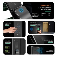 IP67 Waterdicht 6085 Insteekslot Vingerafdruk Tuya App WiFi Camera Sleutelloos Kaart Digitaal Houten Deur Video Intercom Slim Slot Code