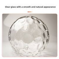 Abat-jour en verre transparent à effet d'ondulation moderne, couvercle de lampe rond en verre transparent pour éclairage décoratif intérieur