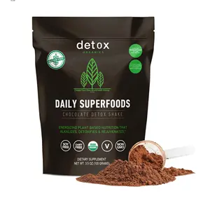 Organics Chocolate Green Super food Pulver Bio Slim Teatox Körper reinigung Detox Tee pulver Private Label Detox