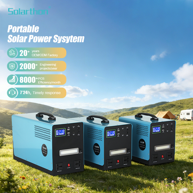 Solarthon Home Laptop Phone Charging Portable Power Supply Station LiFePO4 500W MPPT Mini Generator Solar