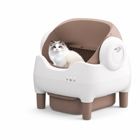 Bac à litière automatique autonettoyant avec design anti-éclaboussures, grande toilette électrique pour chat avec plateau facile à nettoyer