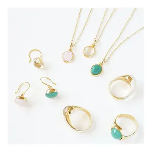 Japanese Jewelry Women Wholesale Fashion Oval Earrings With Stones
