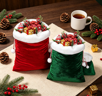 Sac de Noël en velours extra large, sac à cordon pour Noël, sac cadeau personnalisé pour la décoration des fêtes