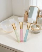 Lot de 3 pinceaux applicateurs de correcteur de teint en silicone, taille standard, réutilisables, pour masques de boue, soins de la peau, application cosmétique non poreuse