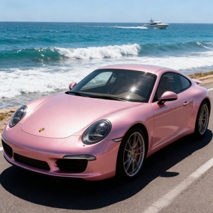 Electro Pink Cherry Car Vinyl Wrap Film PET High Gloss Metallic Auto Body Color Change Bubble Free Sticker 1.52x17M - Product Image 2