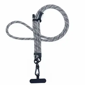 Hoge Kwaliteit Polyester Ronde Touw Met Verstelbare 7Mm Telefoon Hals Riem Lanyard Met Logo Maatwerk