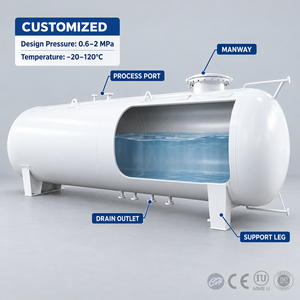 Réservoir de stockage en acier au carbone à support horizontal pour liquides inflammables, usage industriel chimique - Product Image 2