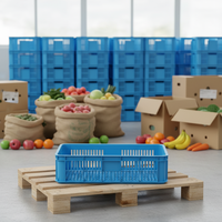 610*150 Paniers en plastique maillé de qualité alimentaire, empilables, légers, solides, durables et écologiques, de la marque JINDU, personnalisables