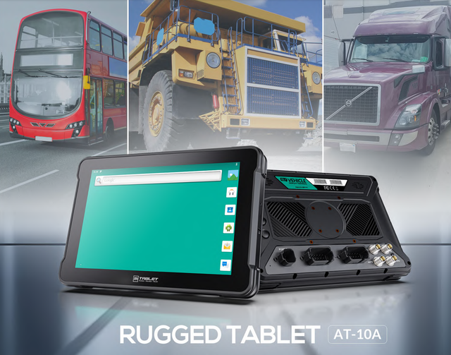 New 10.1" 1000 Nits High Brightness Octa Core In-Vehicle WiFi Industrial Tablet PC IP67 Android9.0 Optional RTK CANBus RJ45