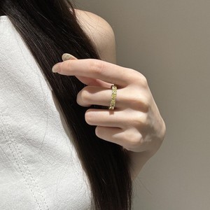 Bague Wenchi Chine en argent pur S925 avec diamant jaune carré, style sucre de roche, haut de gamme, mode élégante, féerique, de niche, luxueuse et superposée - Product Image 5