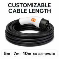 Câble de recharge standard européen pour véhicules à énergie nouvelle 7kW/32A, accessoire de tête de recharge Type 2, câble d'extension fabriqué en Chine