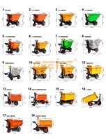 Tricycle à main pliable électrique OFEITE, capacité 1 tonne, avec benne basculante