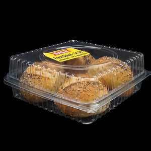 Boîte à gâteau en PET transparente, jetable, avec couvercle à charnière, pour pâtisserie, dessert, sans BPA, logo personnalisé - Product Image 1