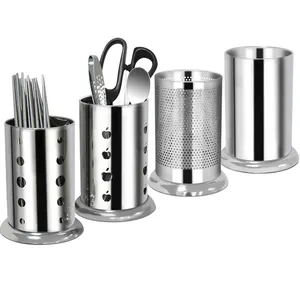 Kitchen Storage Organization 10CM diameter 304 stainless steel Chopstick holder Spoon holder Fruit knife holder set