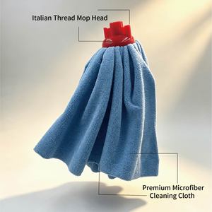 Fregona Max <span class=keywords><strong>Pro</strong></span> Grey Strip Serpillère en tissu synthétique réutilisable avec capuchon rouge, durable pour usage domestique, 20 000+ utilisations, 08011 - Product Image 5