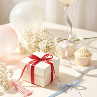 Ruban en satin polyester de 1 cm - 25 yards pour décorations de mariage, fêtes, pâtisserie, emballage cadeau, boîtes à bonbons - 3/8 pouce