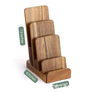 Solid wood <b>desktop</b> display rack, office business card/brochure storage rack, hotel guide booklet <b>shelf</b> - Product Image 4