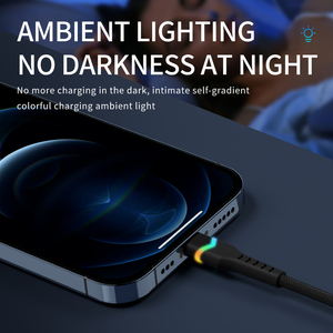 <span class=keywords><strong>Cable</strong></span> <span class=keywords><strong>de</strong></span> Carga Rápida USB a Tipo-C QC 3.0 con Luz LED Ambiental, <span class=keywords><strong>Cable</strong></span> <span class=keywords><strong>de</strong></span> Datos <span class=keywords><strong>de</strong></span> Carga Rápida <span class=keywords><strong>de</strong></span> Calidad 3A con Trenzado Resistente - Product Image 2