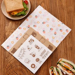 Papier d'emballage pour hamburgers et sandwichs à emporter en gros, papier d'emballage pour aliments frits, revêtement PE, imperméable, résistant à la graisse, personnalisé - Product Image 4