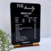 Panneau d'affichage personnalisé en acrylique pour liste de prix d'entreprise Panneau d'affichage personnalisé pour café-restaurant et salon