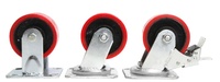 Robuste 100mm 125mm 150mm 200mm 4 pouces 5 pouces 6 pouces 8 pouces pu roulette en fonte roulette