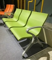Chaise d'attente moderne en métal à 4 places pour hôpital, salon, bureau, banque, aéroport, gare routière, école, hôtel, parc, centre commercial