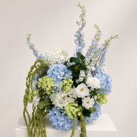 Boule de fleurs artificielle en soie bleue PPS, 45 cm, pour décoration de centre de table de mariage et événements – Grande Vente