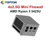 Mini PC pare-feu Topton Super Mini M1 AMD R3 5425U 4x 2.5G LAN I226-V 8 Go LPDDR4 Mini ordinateur de jeu de poche Proxmox PfSense Boîtier TV