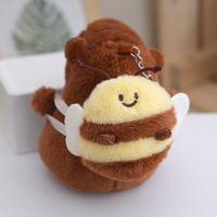 Porte-clés en peluche Capybara mignon et moelleux, poupée douce rembourrée avec divers accessoires, porte-clés en peluche anti-stress