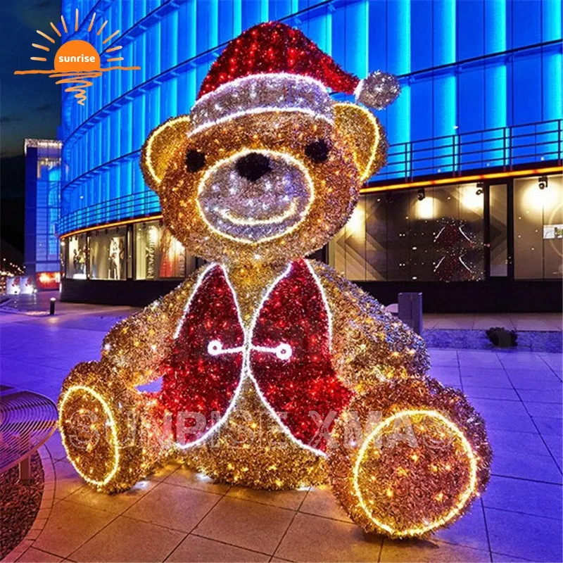 Large 24V LED Christmas big teddy bear outdoor christmas decorations