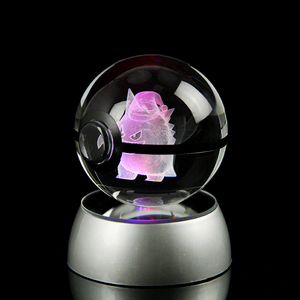 Boule de verre pokémon Pikachu Eevee Mewtwo 80mm, livraison directe, jouet pour chambre d'enfant, <span class=keywords><strong>veilleuse</strong></span> - Product Image 1