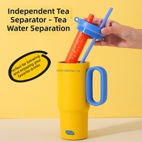 Gobelet isotherme de grande capacité 25oz avec poignée et paille, bouteille d'eau en acier inoxydable isolée avec sangle, tasse de voyage personnalisée à motif de dessin animé