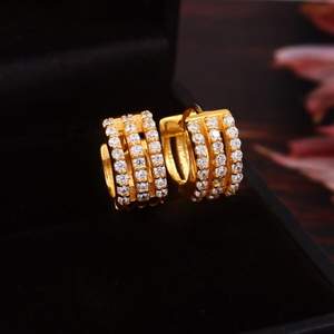 High Quality 925 <b>Sterling</b> <b>Silver</b> <b>Hoop</b> <b>Earrings</b> Gold-Plated Trendy Pretty CZ Designs Featuring Pearl Diamond Main Stones Gift - Product Image 3